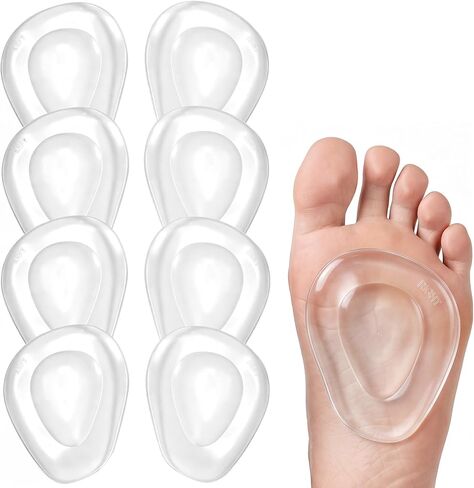 Metatarsal Pads Ball of Foot Cushions 8 Pack Gel Ball Feet Pads Mortons Neuroma Callus Foot Pain Relief Bunion Forefoot Support for Women Men in Kuwait