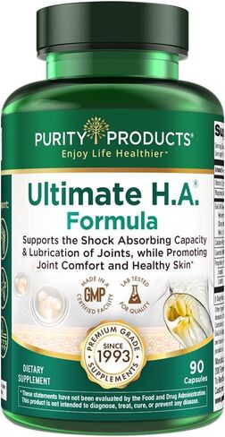 Purity Products Ultimate H.A. Formula - Clinically Studied BioCell Collagen - Dynamic Hyaluronic Acid Support for The Joints and Skin - 90 Count - from in Saudi Arabia