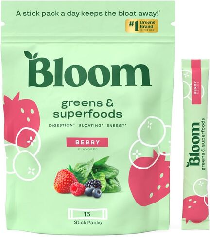 Bloom Nutrition Super Greens Powder Smoothie & Juice Mix - Probiotics for Digestive Health & Bloating Relief for Women, Digestive Enzymes with Superfoods Spirulina & Chlorella for Gut Health (Mango) in Saudi Arabia
