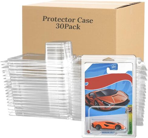 30 Pcs Protector Case Compatible with Hot Wheels Storage Display Case Model Car Display Cases for Hotwheels Case Die Cast Car Clamshell Protector Case Wall Mount in Kuwait