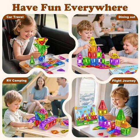 Mini Magnetic Tiles Travel Set Magnetic Tiles with Iron Box 42PCS in Kuwait