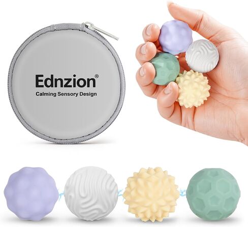 Fidget Toys Adults – 4PCS Magnetic Silicone Stress Balls for Anxiety, Focus & ADHD Relief, Textured Sensory Desk Gadgets, Stocking Stuffers or Relaxing Gifts for Women, Teens, Girls in Kuwait