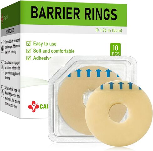 Ostomy Barrier Rings-Outer Diameter: 2" (50mm) 3.5mm Thickness,Compatible with All Bag Types and Brands (2" (Pack of 10)) in Kuwait