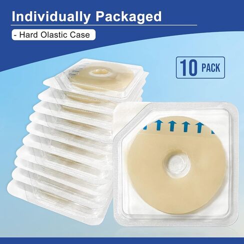 Ostomy Barrier Rings-Outer Diameter: 2" (50mm) 3.5mm Thickness,Compatible with All Bag Types and Brands (2" (Pack of 10)) in Kuwait