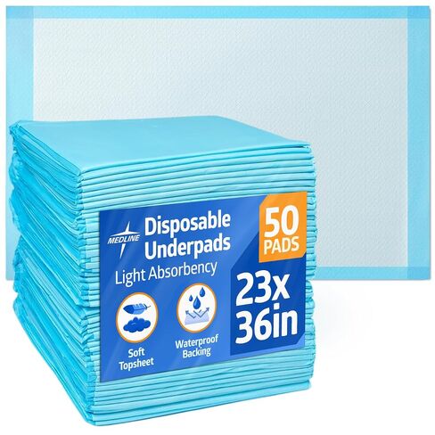 وسادات سفلية للاستعمال مرة واحدة من ميدلاين مقاس 23 × 36 بوصة (150 قطعة)، وسادات سرير خفيفة الامتصاص، وسادات للجراء، وسادات تبول للكلاب ومنصات تدريب الحيوانات الأليفة، للبالغين وكبار السن أو الأطفال in Kuwait