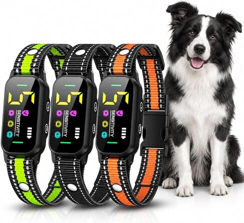 3 Pack Dog Bark Collar, Automatic Rechargeable 5-Mode Collar for Dogs in Saudi Arabia