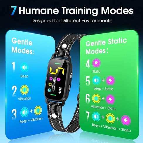 3 Pack Dog Bark Collar, Automatic Rechargeable 5-Mode Collar for Dogs in Saudi Arabia