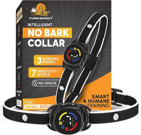 2026 Upgraded Intelligent Dog Bark Collar for Medium & Large Dogs (20 LBs-110 LBs)- Beep, Vibration & Safe Static Shock, 7 Sensitivity Levels Adjustment - Stops Excessive Barking (No Remote) in Kuwait