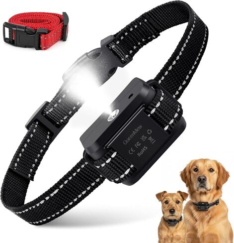 Citronella Dog Bark Collar, No Shock Bark Collar for 10-120Lbs Large Medium Small Dogs, Rechargeable Anti-Bark Collar with 3 Adjustable Sensitivity & Spray Levels, 2 Collar Straps, Black in Saudi Arabia