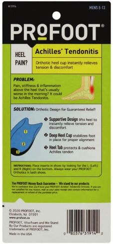 ProFoot Achilles Tendonitis Men's Orthotic Heel Cup, 1 ea in Kuwait