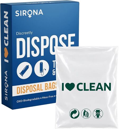 Sirona Condom and Tampon Disposal Bags - 50 Bags | for Discreet Disposal of Tampons and Condoms | Bathroom Trash Bag (Pack of 2)) in Kuwait