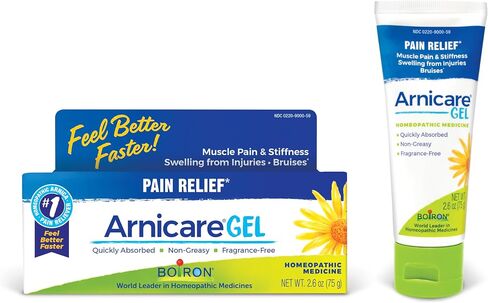 Boiron Arnicare Gel for Relief of Joint Pain, Muscle Pain, Muscle Soreness, and Swelling from Bruises or Injury - Non-greasy and Fragrance-Free - 2.6 oz (Horizontal) in Kuwait