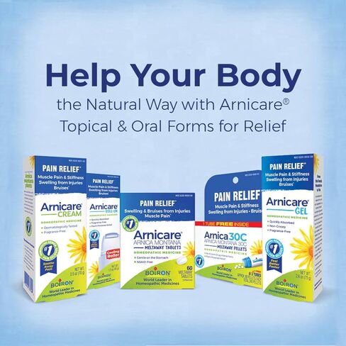 Boiron Arnicare Gel for Relief of Joint Pain, Muscle Pain, Muscle Soreness, and Swelling from Bruises or Injury - Non-greasy and Fragrance-Free - 2.6 oz (Horizontal) in Kuwait