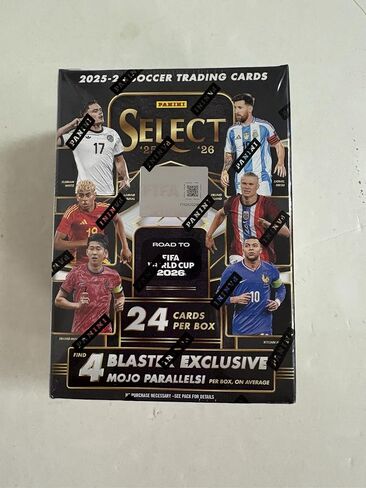 2026 Panini Select Road to FIFA World Cup™ Soccer Trading Cards Retail Blaster Box | 24 Cards Per Box | Exclusive Green & Pink Mojo Parallels | Official FIFA World Cup 2026 Collectibles in Kuwait