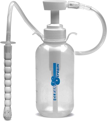 Cleanstream Pump Action Enema Bottle with Nozzle, Travel Enema Kit for Colon Cleansing with Syringe Handle and Nozzle Tip, Reusable at Home Cleaner Set for Men and Women, Premium Silicone, 300 ml in Kuwait