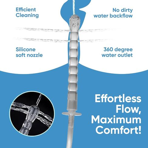 Cleanstream Pump Action Enema Bottle with Nozzle, Travel Enema Kit for Colon Cleansing with Syringe Handle and Nozzle Tip, Reusable at Home Cleaner Set for Men and Women, Premium Silicone, 300 ml in Kuwait