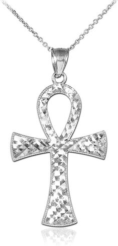 925 Sterling Silver Egyptian Ankh Cross Charm Pendant Necklace in Kuwait