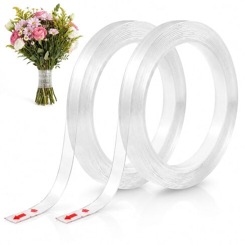 2 Rolls Clear Floral Tape, 65 Yard Waterproof Floral Tape for Wrap in Kuwait