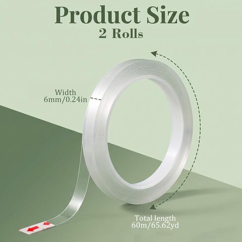 2 Rolls Clear Floral Tape, 65 Yard Waterproof Floral Tape for Wrap in Kuwait