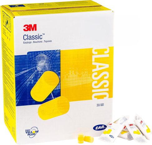 سدادات أذن 3M، 200 زوج/صندوق، E-A-R Classic 310-1001، غير سلكية، للاستعمال مرة واحدة، رغوة، NRR 29، للحفر والطحن والتصنيع الآلي والنشر والصنفرة واللحام، زوج واحد/عبوة وسادة in Kuwait