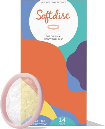 Softdisc Menstrual Discs | Disposable Period Discs | Tampon, Pad, and Cup Alternative | Capacity of 5 Super Tampons | HSA or FSA Eligible | 14 Count in Kuwait