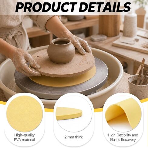 11 Inch Round Pottery Bat Mat for Throwing Wheel, 2 Pre-Pin Holes, 4 Pieces in Kuwait
