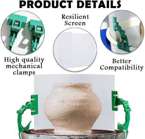 Timxzylphor Clay Screen for Pottery Tool 34x9 Inch Ceramic Splash Protection Shield with Mechanical Clamp Self Adhesive Dots, with a Telescoping Pottery Sponge,Ceramic Tools for Pottery Wheel Machine in Saudi Arabia