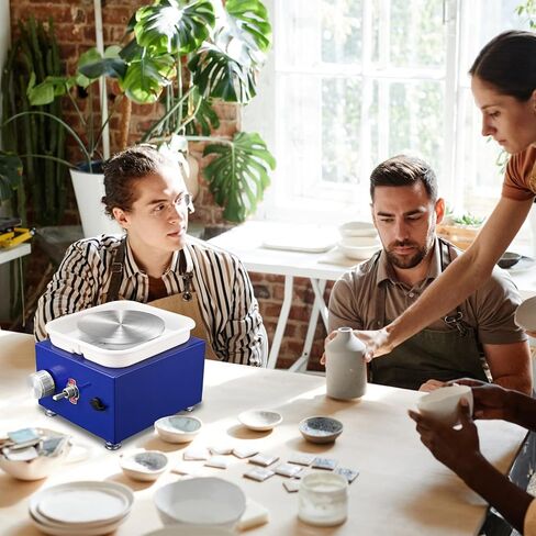 Mini Pottery Wheel Machine for Adults & Beginners, 2 Turntables (3.94" & 2.56") | 0-2000 RPM Adjustable Speed Pottery Machine Removable Splash Tray Ceramic Making Kit Includes 8 Sculpting Tools in Saudi Arabia