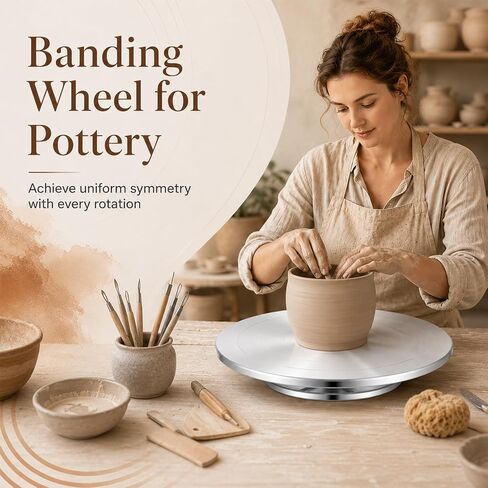 Banding Wheel for Pottery, 12 Inch Double-Sided Heavy Pottery Wheel for Adults, Pottery Turntable with Ball Bearings for Ceramics, Clay Modeling, Painting, Cake Decorating in Saudi Arabia