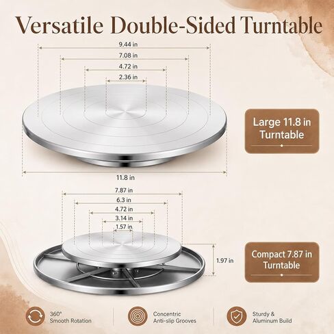 Banding Wheel for Pottery, 12 Inch Double-Sided Heavy Pottery Wheel for Adults, Pottery Turntable with Ball Bearings for Ceramics, Clay Modeling, Painting, Cake Decorating in Saudi Arabia