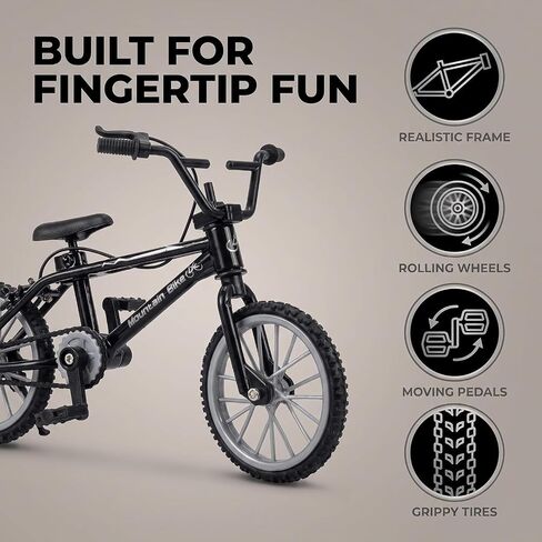 Mini Diecast Mountain Bike, Black, 1/18 Scale, Finger Bicycle Model, Desktop Decor Art Craft（2pcs） in Saudi Arabia