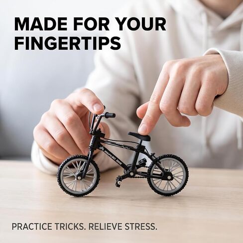 Mini Diecast Mountain Bike, Black, 1/18 Scale, Finger Bicycle Model, Desktop Decor Art Craft（2pcs） in Saudi Arabia