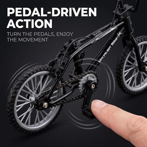 Mini Diecast Mountain Bike, Black, 1/18 Scale, Finger Bicycle Model, Desktop Decor Art Craft（2pcs） in Saudi Arabia