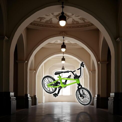 Green 1/18 Scale Mini Diecast Mountain Bike, Finger Bicycle Model, Desktop Decor Art Craft in Kuwait