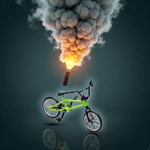 Green 1/18 Scale Mini Diecast Mountain Bike, Finger Bicycle Model, Desktop Decor Art Craft in Kuwait