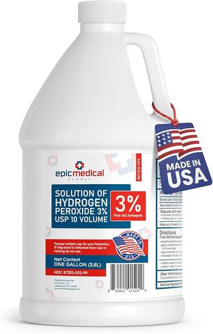 3% Hydrogen Peroxide - First Aid Antiseptic & Multipurpose Cleaner - Topical Wash for Cuts, Scrapes and Minor Cuts - H2O2 Hydrogen Peroxide 3 Percent USP Solution (1 Gallon) in Kuwait
