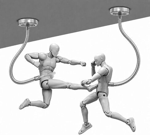 2Pcs Metal Action Figure Stand Wall Mounted Flight Stand with Magnetic Base in Kuwait