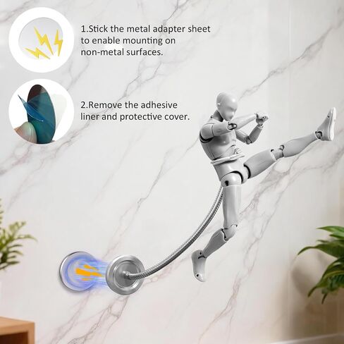 2Pcs Metal Action Figure Stand Wall Mounted Flight Stand with Magnetic Base in Kuwait