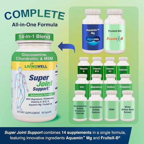 SUPER JOINT SUPPORT Glucosamine, Collagen, MSM & Chondroitin Joint Support Supplement for Joint Relief, Health & Comfort Perfect for achy Knees and Hands. 120 Count in Kuwait