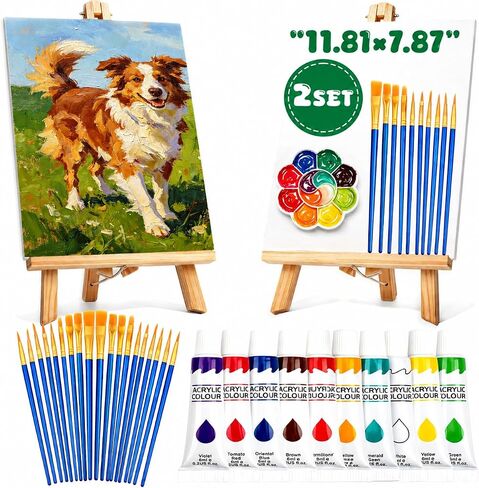 16 Pcs 5 Inch Mini Wood Display Easel, A-Shaped Small Wood Easel for Displaying Small Canvases, DIY Crafts, Photos, Gift, Home Decoration in Saudi Arabia