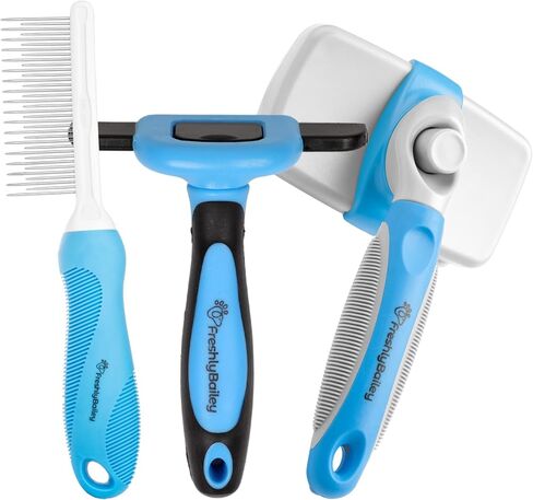 Freshly Bailey Deshedding Tool for Short Hair - Self Cleaning Slicker Brush - Pet Comb for Cats and Dogs in Saudi Arabia