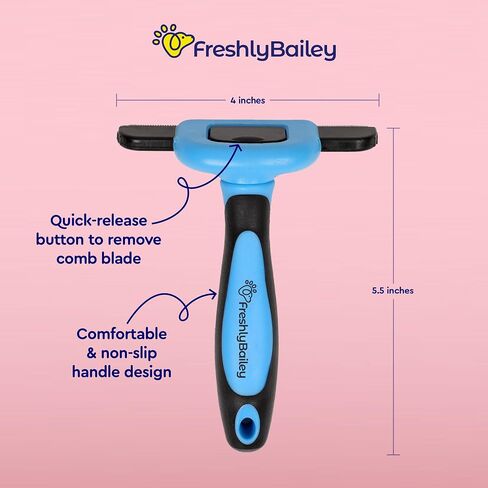 Freshly Bailey Deshedding Tool for Short Hair - Self Cleaning Slicker Brush - Pet Comb for Cats and Dogs in Saudi Arabia