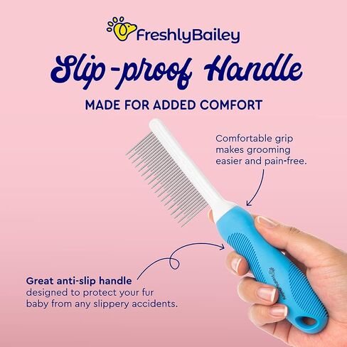 Freshly Bailey Deshedding Tool for Short Hair - Self Cleaning Slicker Brush - Pet Comb for Cats and Dogs in Saudi Arabia