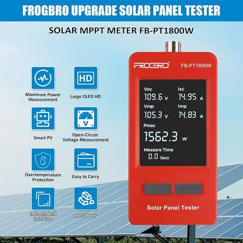 1800W Solar Panel Tester – PV Multimeter with Smart MPPT & HD OLED Display for Solar Panel Diagnostics and Data Analysis in Kuwait