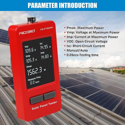 1800W Solar Panel Tester – PV Multimeter with Smart MPPT & HD OLED Display for Solar Panel Diagnostics and Data Analysis in Kuwait