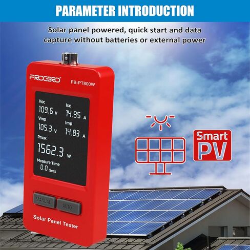 1800W Solar Panel Tester – PV Multimeter with Smart MPPT & HD OLED Display for Solar Panel Diagnostics and Data Analysis in Kuwait