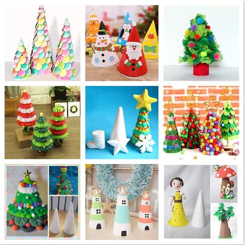 Crafjie 2-Pack 4.65 x 15.7 in Craft Foam Tree Cones for DIY Arts and Crafts in Kuwait