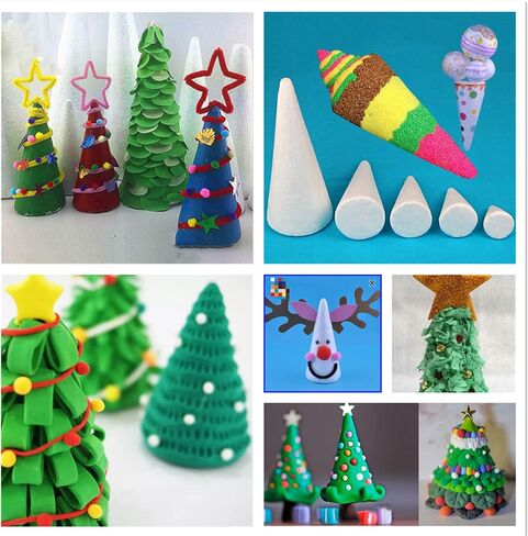 Crafjie 2-Pack 4.65 x 15.7 in Craft Foam Tree Cones for DIY Arts and Crafts in Kuwait