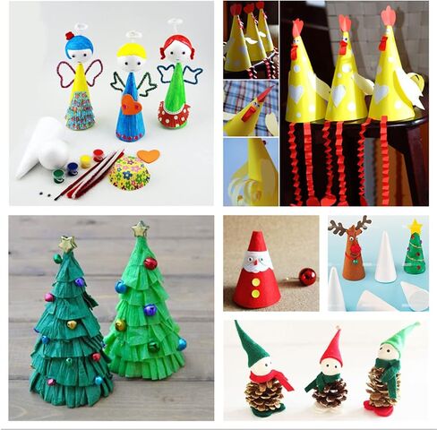 Crafjie 2-Pack 4.65 x 15.7 in Craft Foam Tree Cones for DIY Arts and Crafts in Kuwait