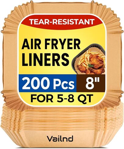 Vailnd Rectangle Air Fryer Liners Disposable 200Pcs for Ninja & bella Slim in Saudi Arabia